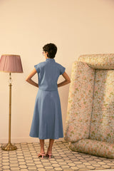 Sky Blue Swing Skirt Set