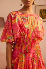 The Sunset Glow Midi Dress