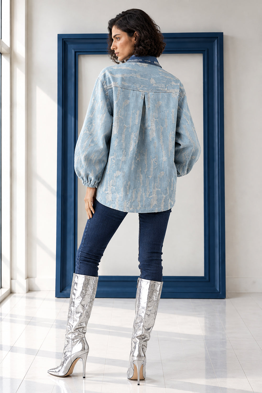 Threaded Horizon Denim Shacket