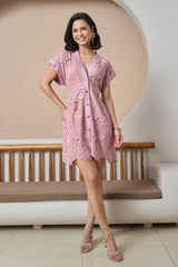 Mauve Blossom Eyelet Dress