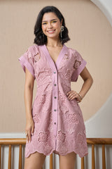 Mauve Blossom Eyelet Dress