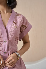 Mauve Blossom Eyelet Dress