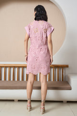 Mauve Blossom Eyelet Dress