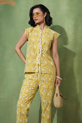 Nikita Vasdev In Our Sunflower Eyelet Co-ord Set