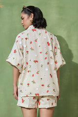 Rosy Flora Tie up Co-ord Set