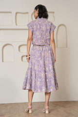 Lilac Whisper Embroidered Skirt Set
