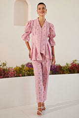 Nriti Shah In Our Roseate Juliet Sleeve Co-ord Set