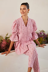 Nriti Shah In Our Roseate Juliet Sleeve Co-ord Set