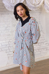 Love Struck Striped Heart Wrap Asymmetrical Dress