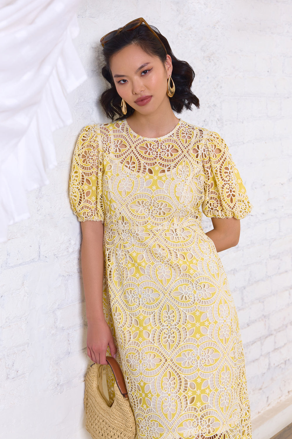 Sunshine Lace Midi Dress