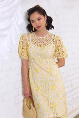 Sunshine Lace Midi Dress