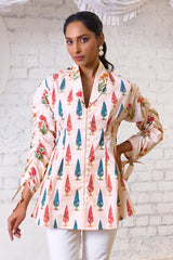 Ethereal Bloom Printed Cotton Blouse