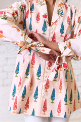 Ethereal Bloom Printed Cotton Blouse
