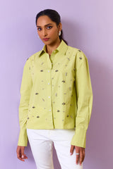 Sparkle Green Embellished Shirt