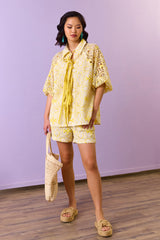 Nriti Shah In Our Sunshine Lace Elegance Tie-up Co-ord Set