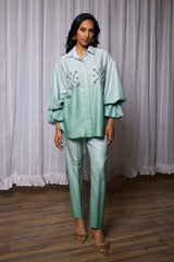 Emerald Elegance Ombre Co-ord Set