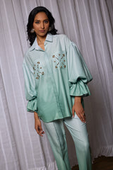 Emerald Elegance Ombre Co-ord Set