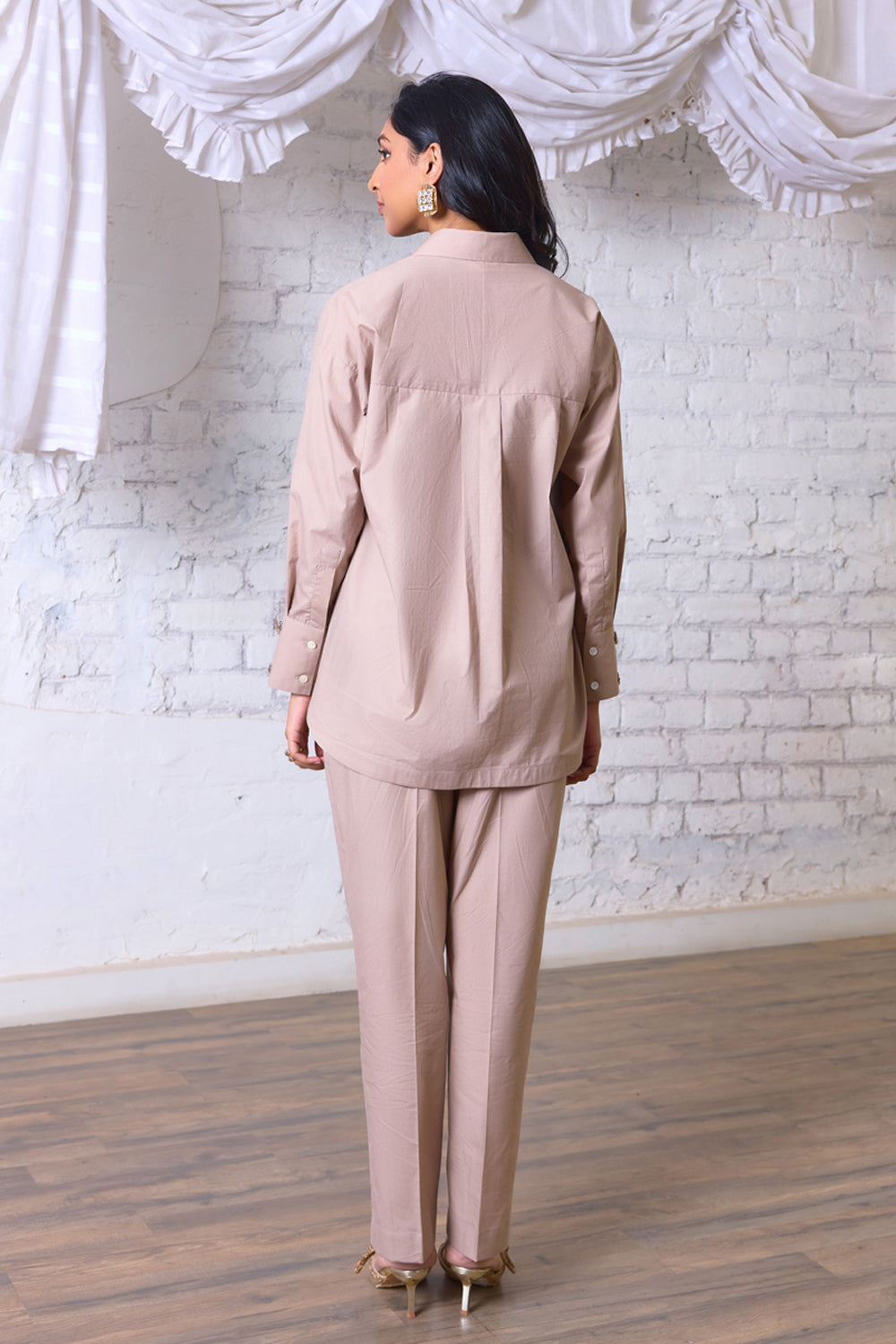Luxe Sandstone Embellished Shirt