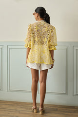 Sunshine Lace Botton Down Blouse