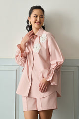 Blush Pink Petal Embroidered Co-ord Set