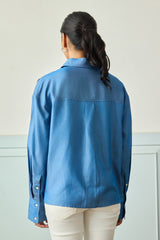 Luxe Embellished Denim Shirt