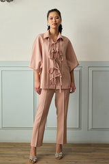 Blush Luxe Tie-Front Co-ord Set