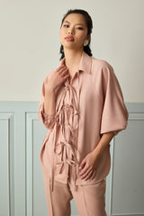 Blush Luxe Tie-Front Co-ord Set