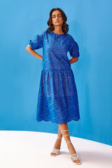 Imperial Blue Eyelet Dress