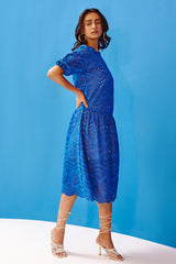 Imperial Blue Eyelet Dress