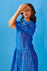 Imperial Blue Eyelet Dress
