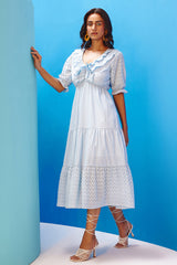Azure Schiffli Dress