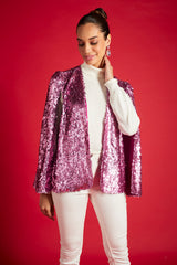 Pink Sequin Statement Cape
