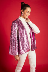 Pink Sequin Statement Cape