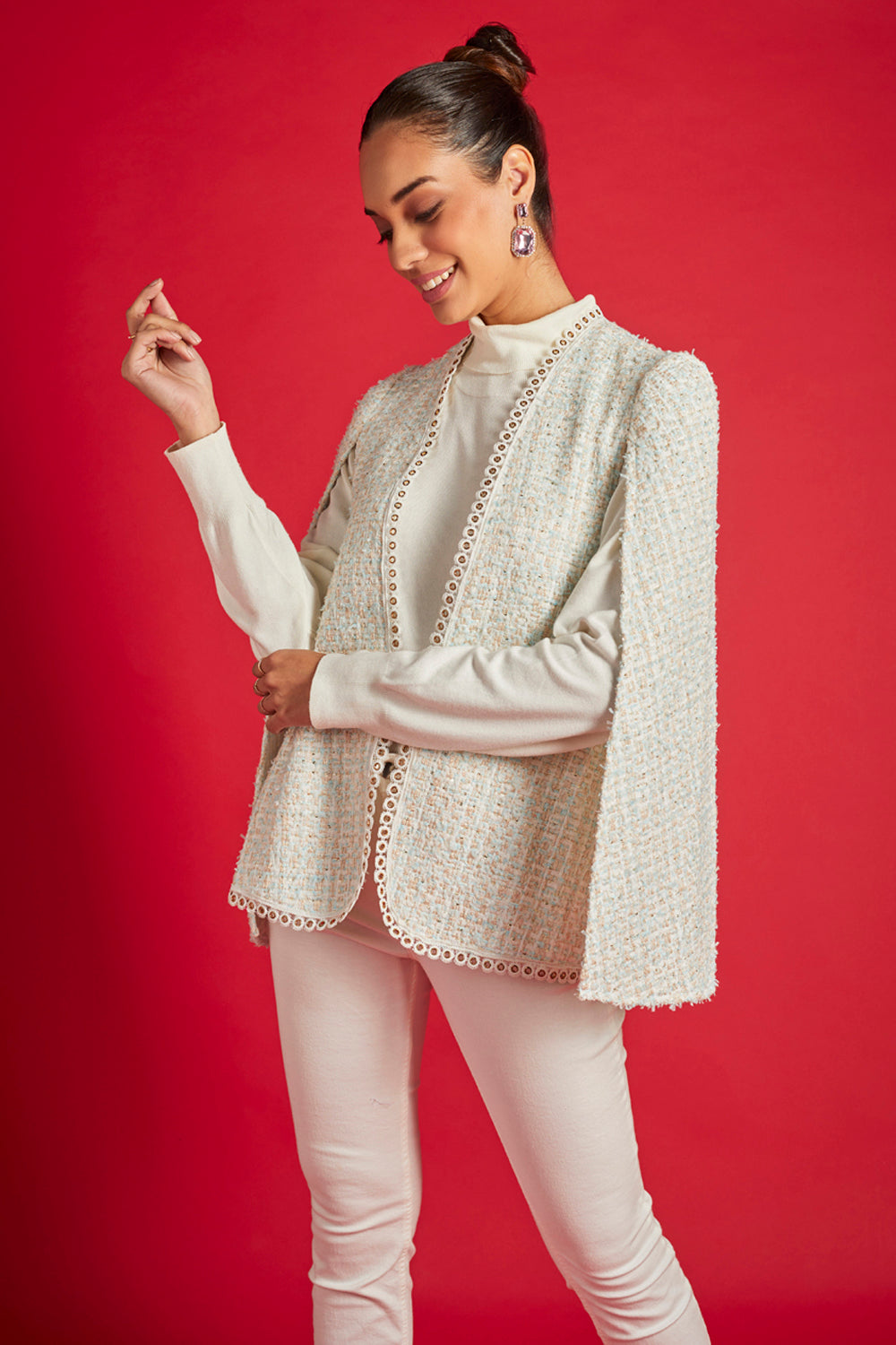 Ice Blue Statement Cape