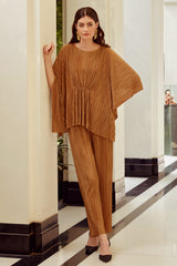 Gold Pleated Co-Ord Set