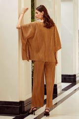 Gold Pleated Co-Ord Set