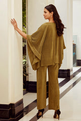 Olive Pleated Co-Ord Set