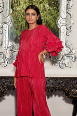 Ruffle Duffle Pleated Top