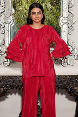 Ruffle Duffle Pleated Top