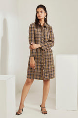 Front Open Tweed Dress