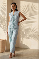 Ice Blue Fleur Lace Co-Ord Set