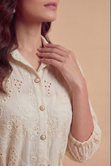 Ivory Bloom Flare Dress