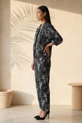 Black Blossom Tie Up Co-ord Set