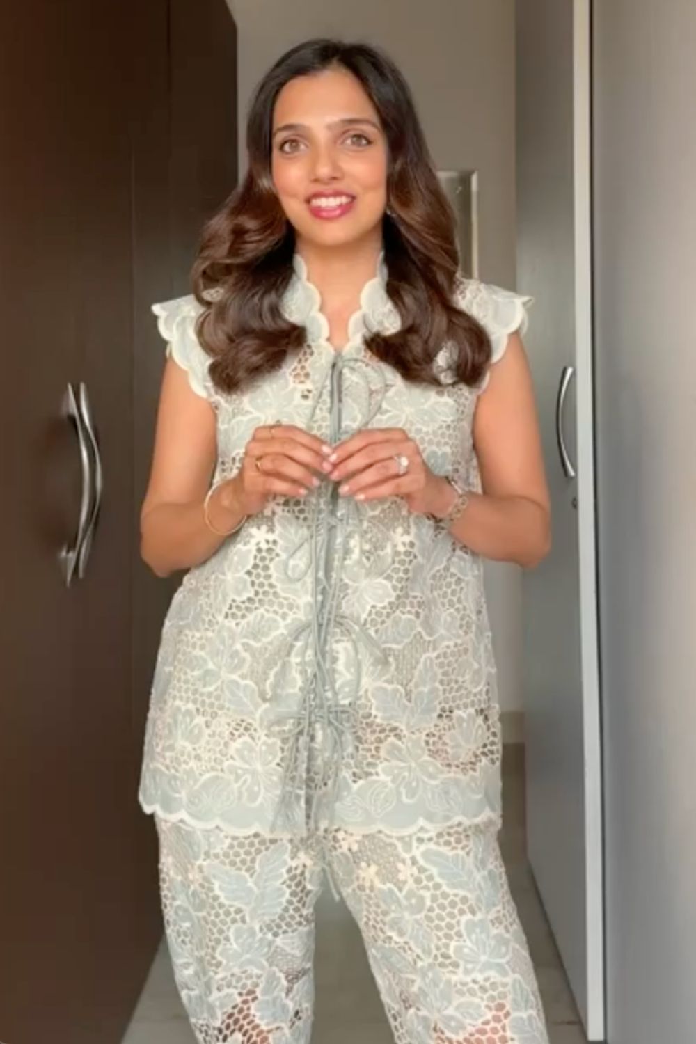 Nandini Rishi In Our Mint Lace Reverie Co-ord Set