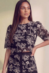 Midnight Bloom Skirt Set