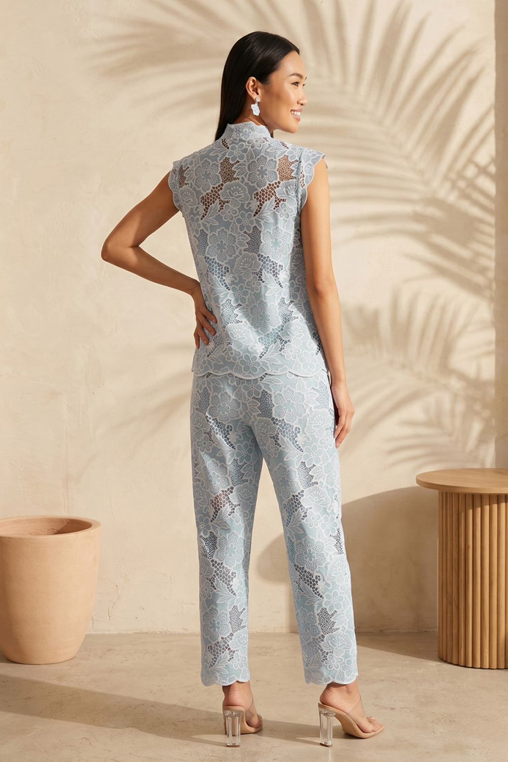 Ice Blue Fleur Lace Co-Ord Set