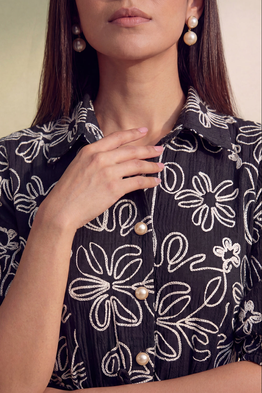 Midnight Bloom Flare Dress