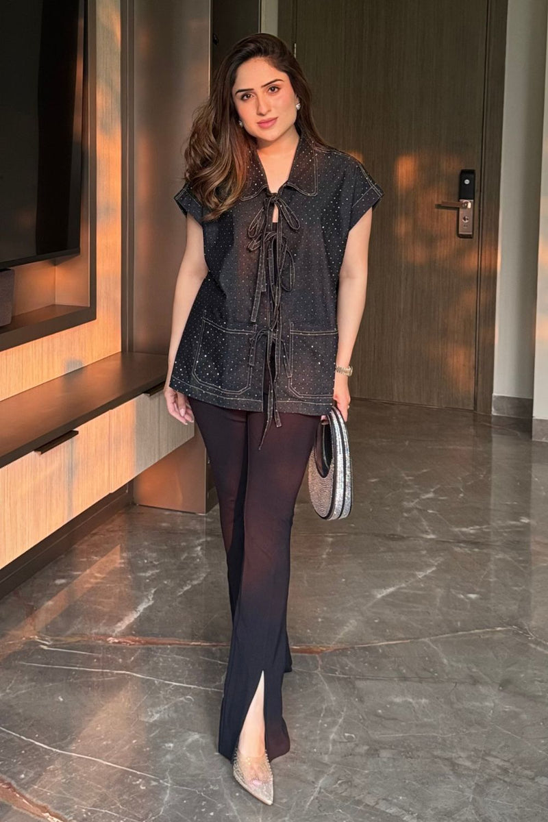 Nikita Vasdev In Our Midnight Utility Tie up Jacket