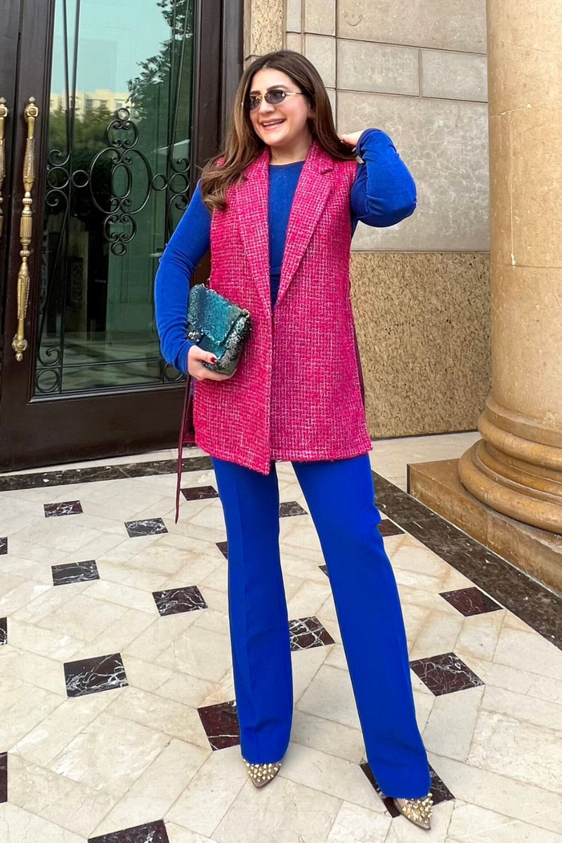 Meghna Pahwa In Our Rasberry Pink Waistcoat