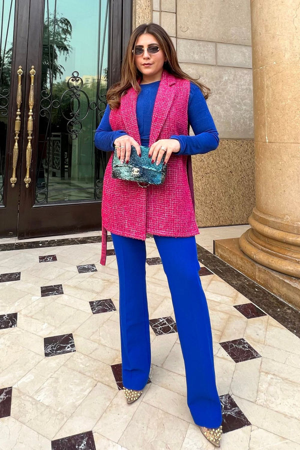 Meghna Pahwa In Our Rasberry Pink Waistcoat